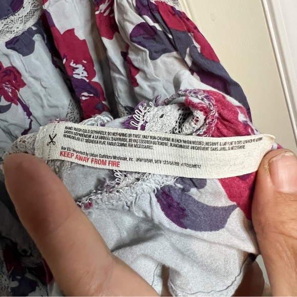 Intimately Free People Voile & Lace Trapeze Slip Dress Size XS Gray Floral - Picture 4 of 5